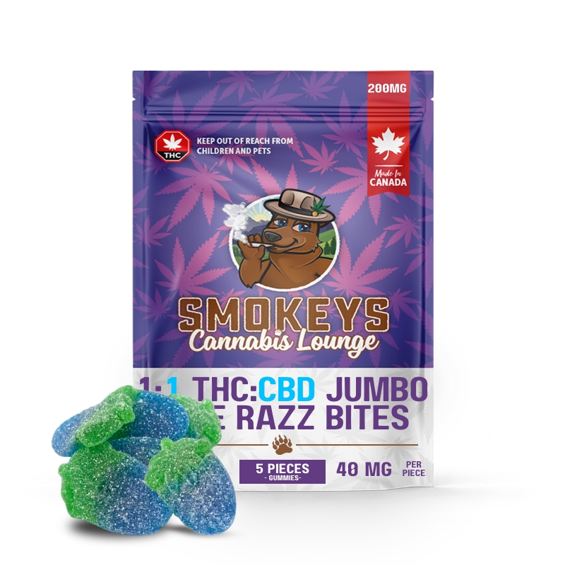 1:1 THC:CBD Jumbo Blue Raspberry Bites 200mg