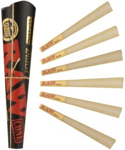 RAW Black Pre-Rolled Cones - 1 1/4 - 6 Pack