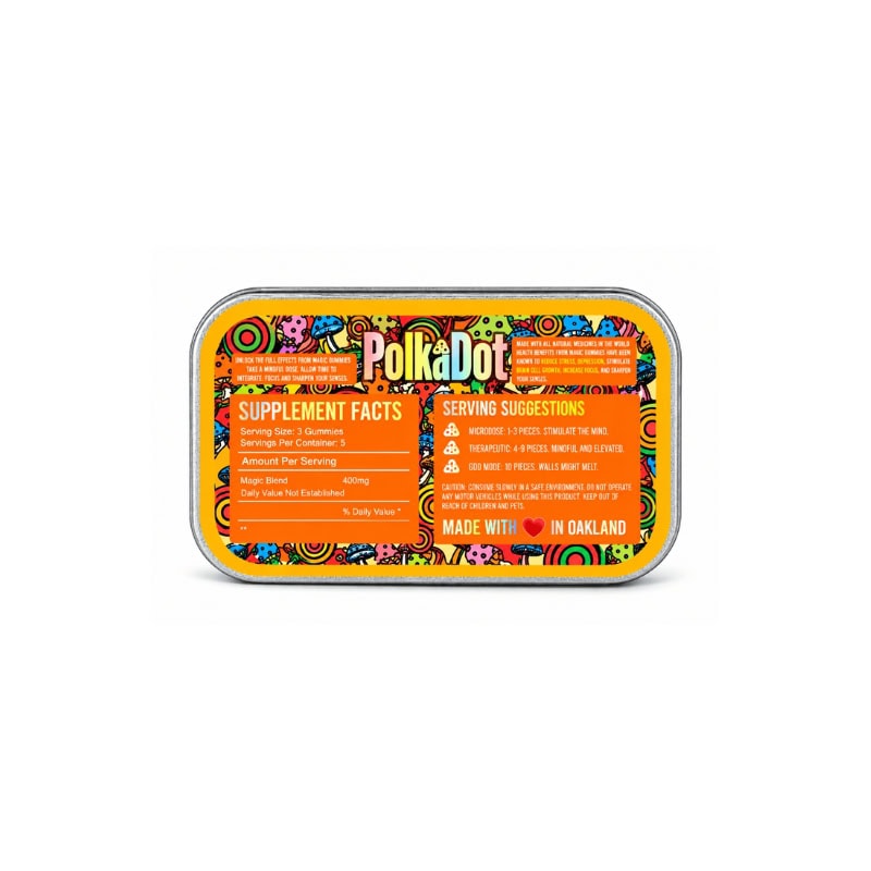 Polkadot Mushroom Gummy Cubes – Mango Sour (4g) - Image 2