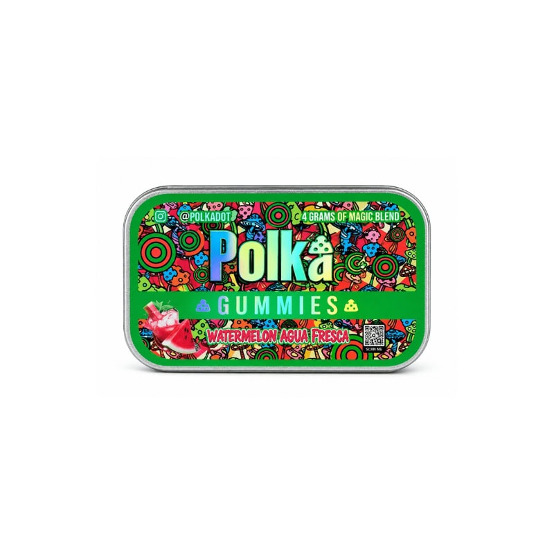 Polkadot Mushroom Gummy Cubes – Watermelon Agua Fresca (4g)